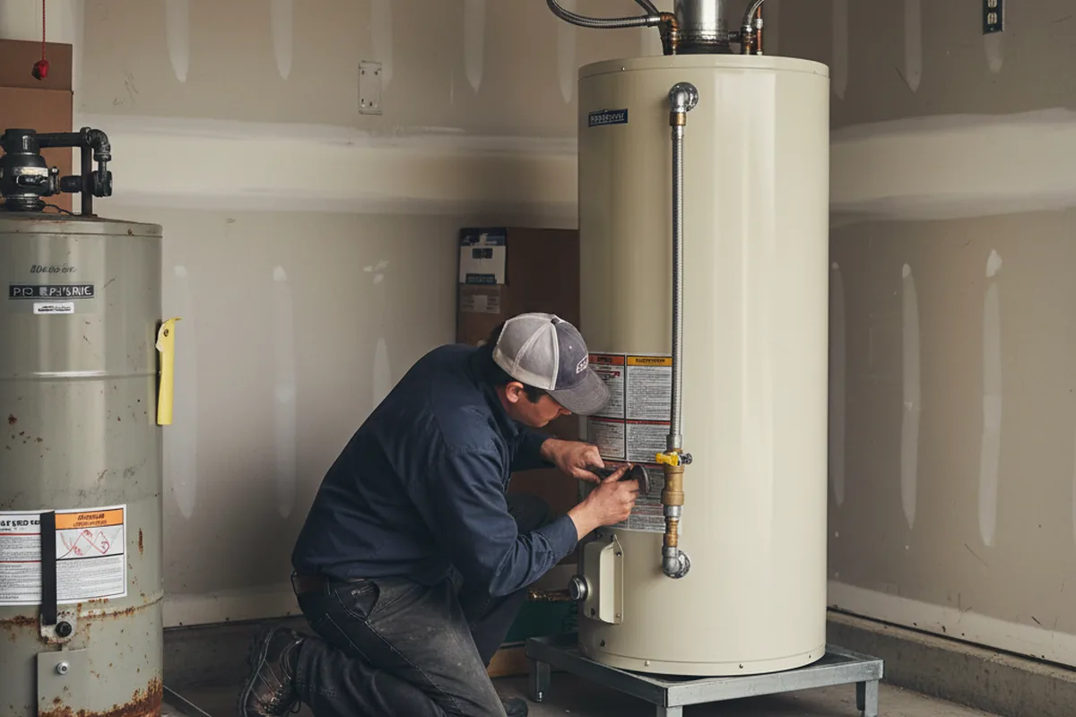 Water heater and shutoff valve replacement in Harwood
